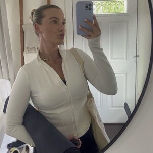 ALO Airbrush Corset Full Zip Jacket in White L